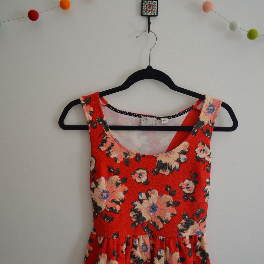 Red Floral Anthro Blouse